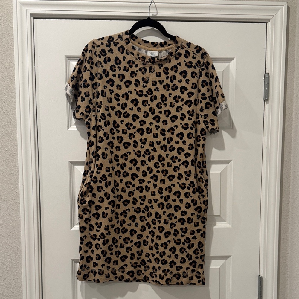 Crown & Ivy Leopard Print Dress - Tan and Black- size small
